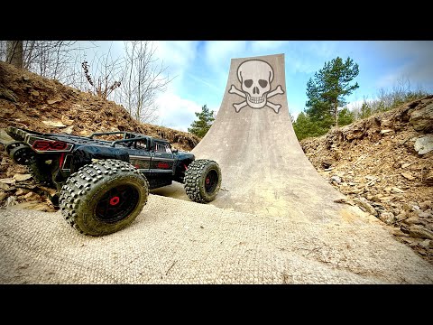 I don't think any RC car will survive this brutal ramp...