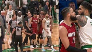 JAYSON TAUM WALKS AWAY & FOLLOWED AFTER ALTERCATION BREAKS OUT! CALEB MARTIN DID THIS.....