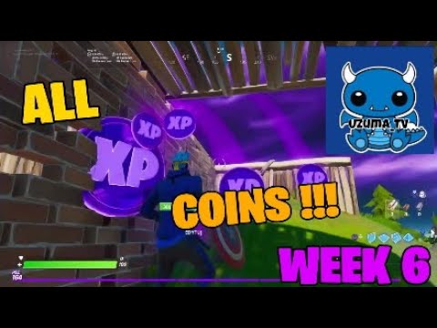 ALL Week 6 XP Coins! Blue XP Coins, Purple and Green Coin Locations Fortnajt