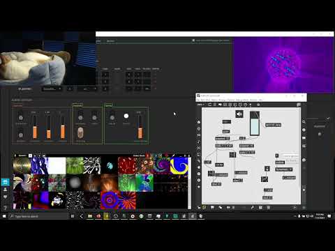 Camera into NestDrop + Synesthesia modulated with MaxMSP LFO
