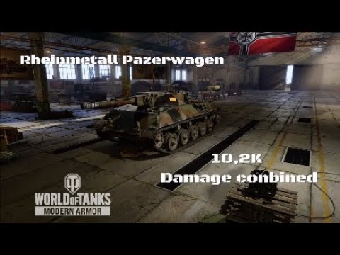 Rheinmetall Pazerwagen in 10,2K damage conbined | Wot console - World of Tanks