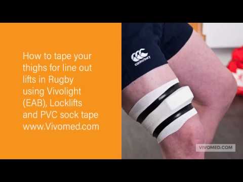 Rugby lifting blocks and tape - how to tape your thighs for lineouts