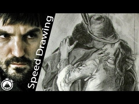Best kiss! Most romantic moment in the art history! Speed drawing video!