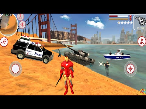 Iron Man Vegas Crime City Simulator #74 - Military Tank Ride at Vegas City - Android Gameplay