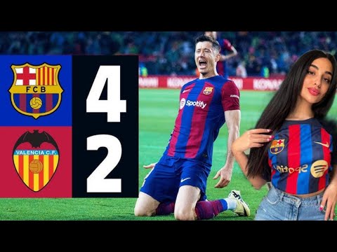 Barcelona vs Valencia football match nisrine jr reaction today