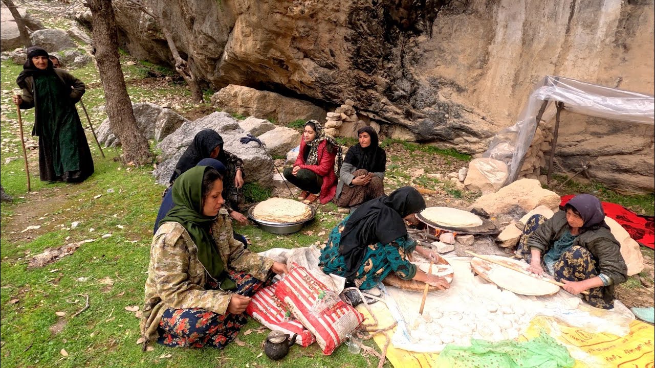 Nomads Baking Traditional Bread In Cave _ Nomadic & Village Lifestyle Of Iran
