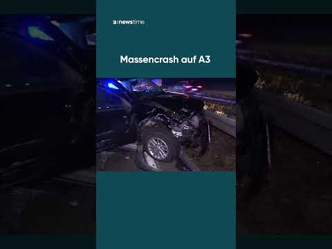 Acht Autos krachen ineinander: Massenkarambolage auf A3 bei Wiesbaden