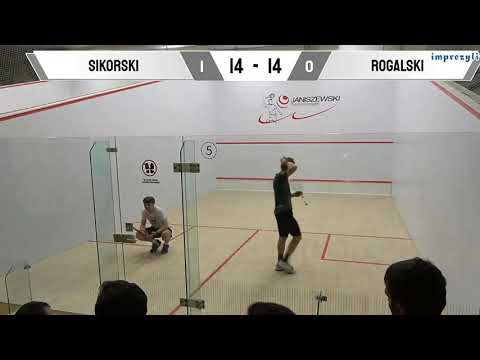 SQUASH. "He cleared the front wall - NO LET !"