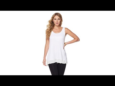 Daisy Fuentes Soft Tank with Chiffon Trim