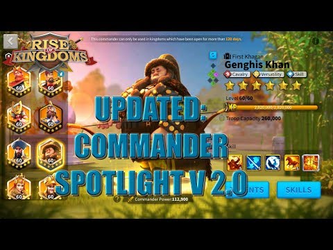Genghis Khan Commander Spotlight v 2.0 - Updated - Rise of Kingdoms