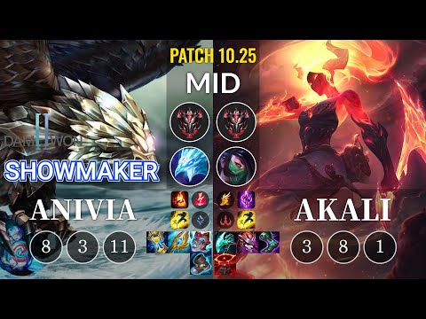 DWG Showmaker Anivia vs Akali Mid - KR Patch 10.25