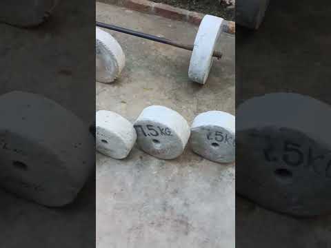 Homemade Concrete Dumbbell And Barbell