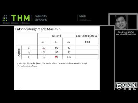 BWL - Entscheidungstheorie: Maximin-Regel
