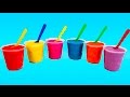 Play Doh Surprise Color Yogurt cups colored with Peppa Pig, Hello Kitty Disney Princess