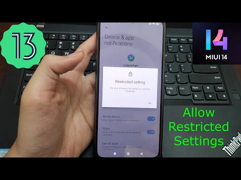 Enable Accessibility, Notification "Restricted settings" on MIUI14, HyperOS Android 13/14 no root/PC
