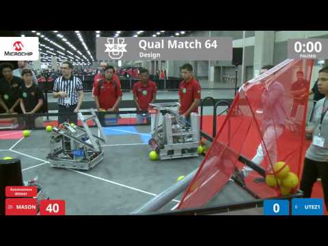 VEX Worlds 2016 - VEX U - Design - Qual 64 (MASON) 137 vs 89 (UTEZ1)