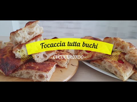 Focaccia tutta buchi Idratazione 100%