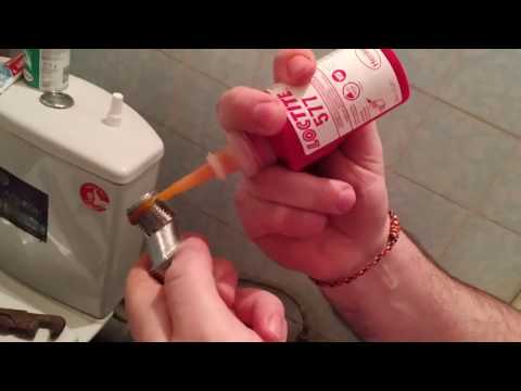 Герметизация резьбы при помощи Loctite 577.