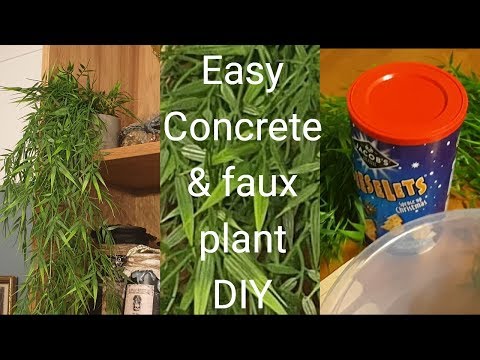 Easy concrete & faux plant DIY