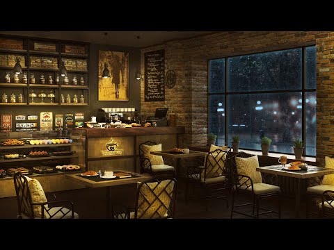 Rainy Night Cafe - Relaxing Jazz Music and Rain Sounds | Music For Work & Study