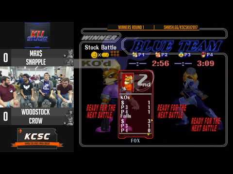 KSCS @ KU SSBM - Max$ & Snapple Vs. Woodstock & Cr0w - Doubles Winners Round 1
