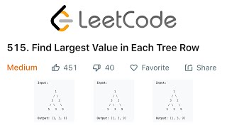 YouTube video 'LeetCode Find Largest Value In Each Tree Row Explained - Java'