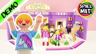 Playmobil REITSPORTGESCHÄFT erkunden & aufbauen mit HANNAH Vogel | Zubehör für Pferdehof & Reitstall