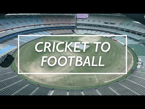 Cricket to Football | MCG Transformation Time lapse