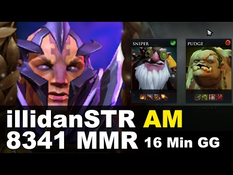 IllidanSTR AM 8341 MMR 16 Min GG EU West Dota 2