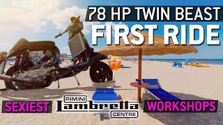 RIMINI LAMBRETTA CENTRE 🛵🔧 SEXIEST WORKSHOPS | Wunderschöne Lambrettas und First Ride Twin Engine