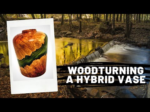 Woodturning - A Hybrid Wood and Resin Vase