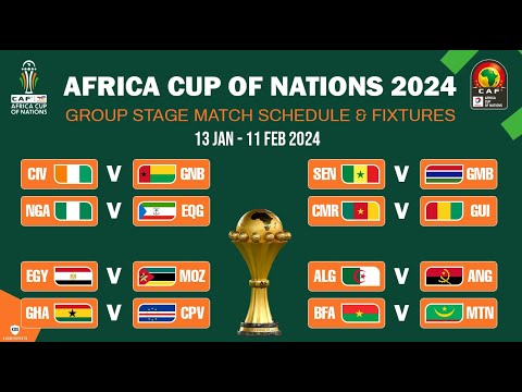 CAF 2024: Africa Cup of Nations Group stage Match Schedule and Fixtures