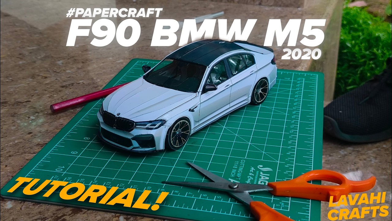 Papercraft 2020 BMW M5 competition tutorial + free patterns in the description | Lavahicrafts