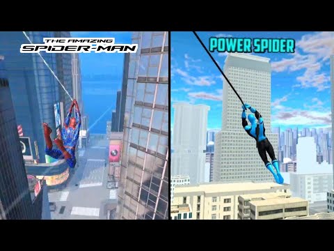 Amazing spider man Vs Power spider | web swinging,wall climbing comparison!