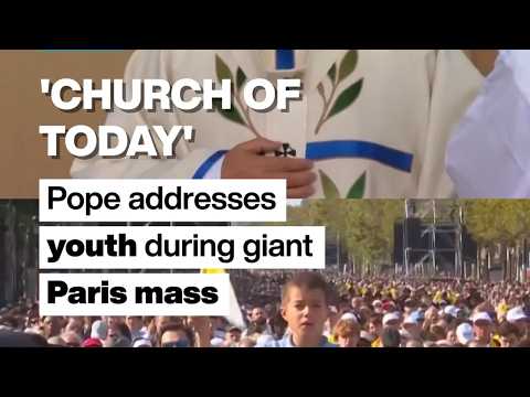 Pope Leo XIV addresses youth at giant Paris Mass