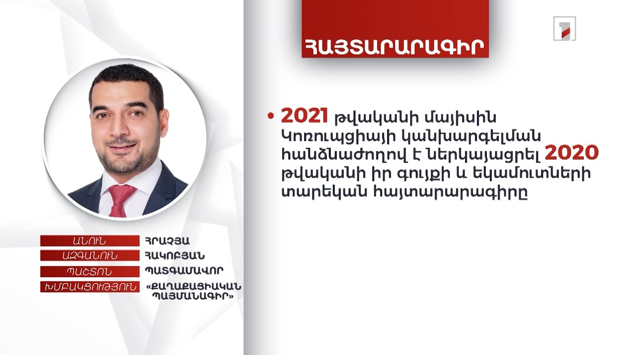 5 անշարժ գույք, ավտոմեքենա. պատգամավոր Հրաչյա Հակոբյանի ունեցվածքը