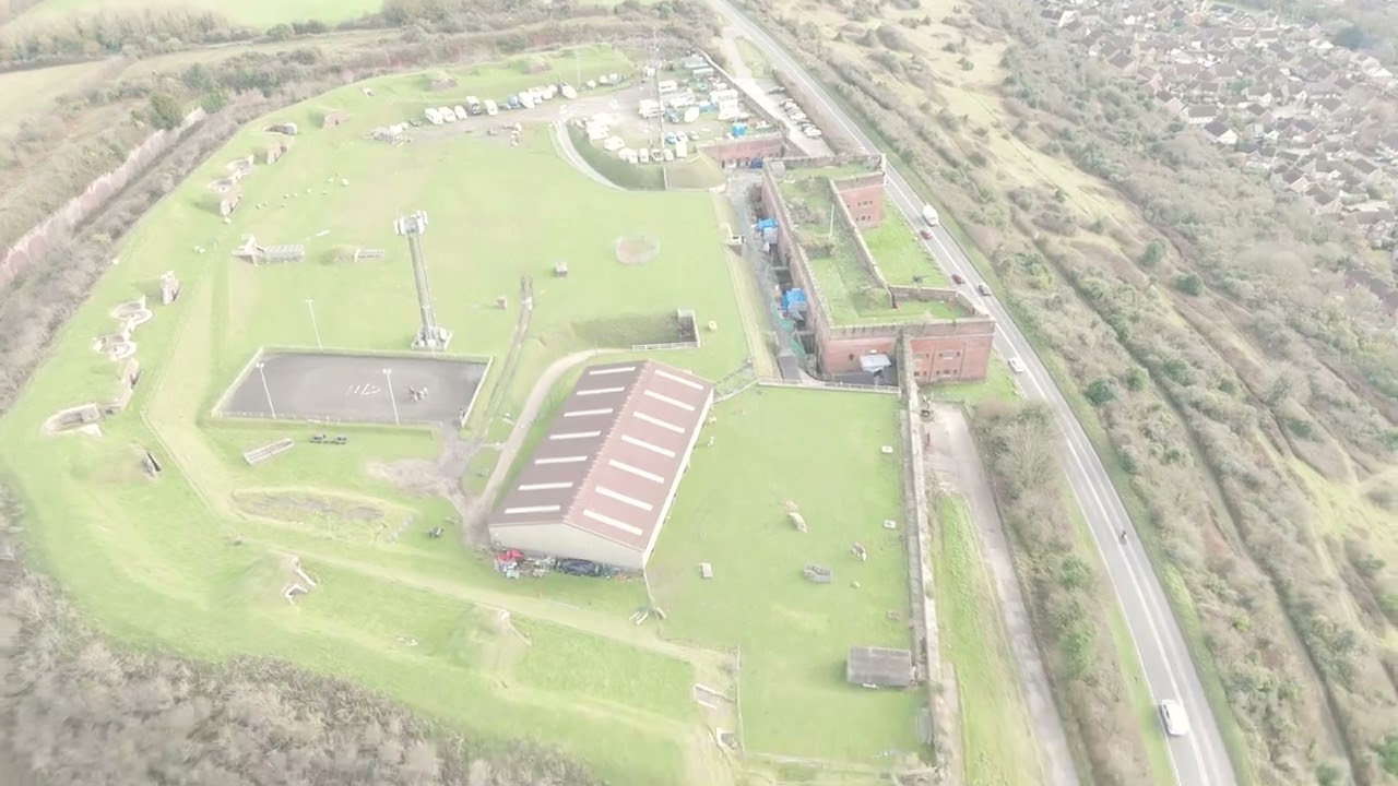 Flying over Fort Widley (UK)
