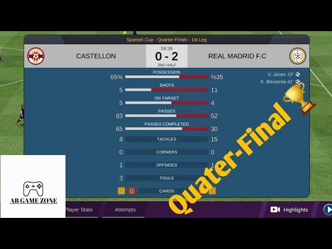 Spanish Cup🏆🏆 Quarter-Final| Real Madrid vs Castellon| AB GAME ZONE
