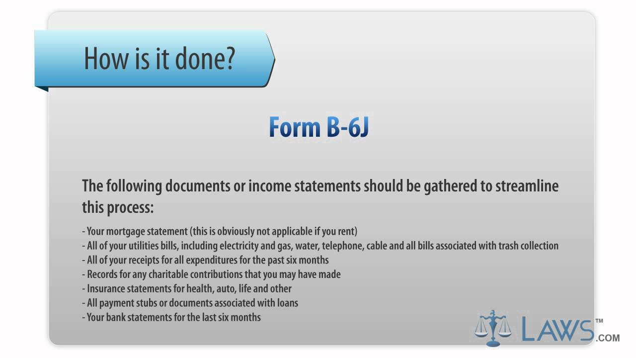 Learn How to Fill the Form B-6 J Schedule J- Current Expenditures of Individual Debtor(s)