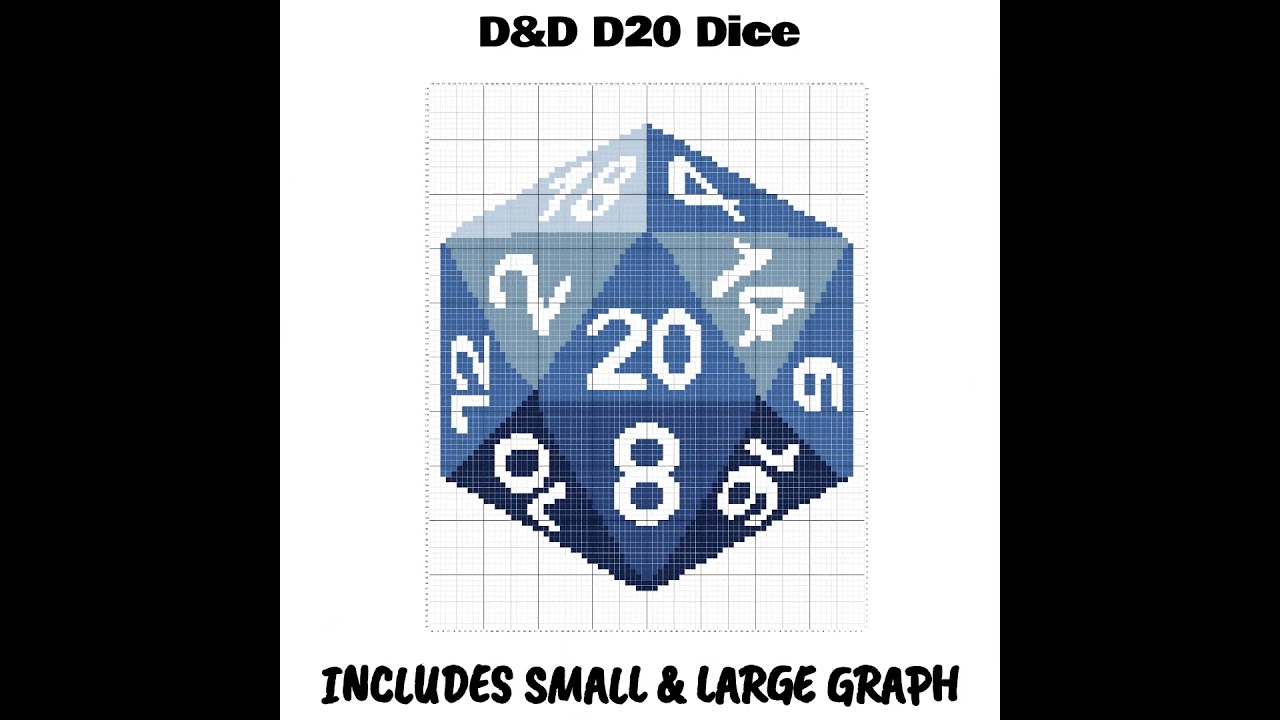 D&D D20 Dice C2C & Tapestry Crochet Pattern & Chart by Magic Yarn Pixels