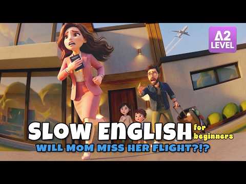 Mom Was Late for Her Flight! | Beginner English Listening Story (A1–A2)