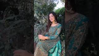 Teal Chiffon Jamawar Lehenga Suit - Video 2