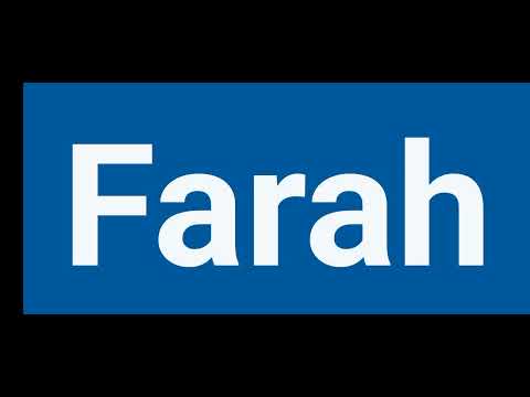 How To Pronounce farah | Pronounce farah | Pronunciation Of farah
