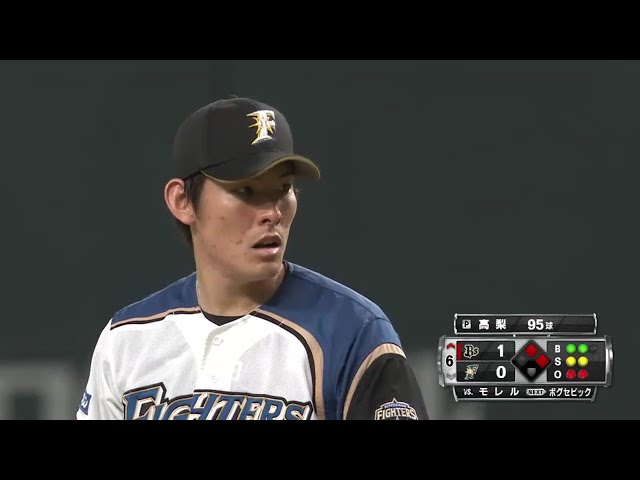 【6回表】白熱の投手戦!! ファイターズ・高梨 粘りの投球でピンチを脱出!! 2016/7/23 F-Bs
