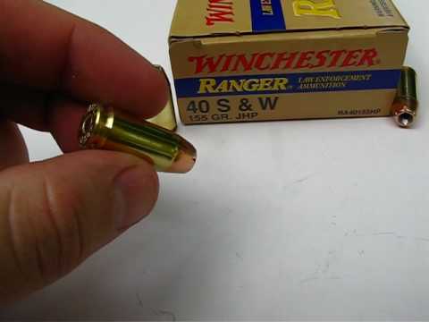 40 S\u0026W - Winchester 155 Gr. Ranger JHP - Ammo Test