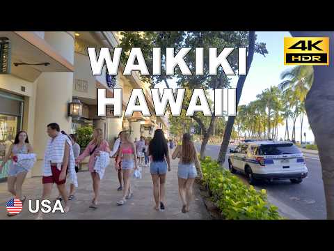 Honolulu, Hawaii - 4K Walking Tour | Savoring a Sunset Stroll on Waikiki Beach | USA 🇺🇸 Dec 2024