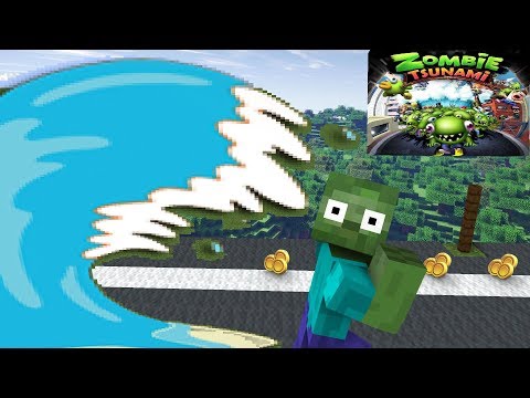 Monster School : Zombie Tsunami Challenge  - Minecraft Animation