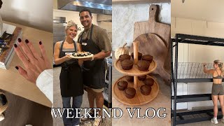 WEEKEND VLOG: fall decor shopping, cooking class date night, hosting our friends for dinner
