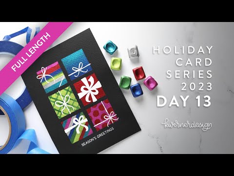 🔴 LIVE REPLAY! Holiday Card Series 2023 - Day 13 - Metallic Watercolor & Tape Masking