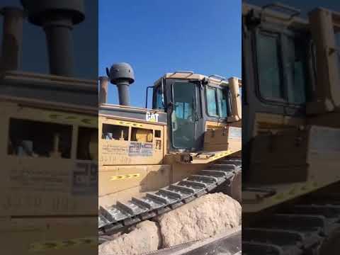Caterpillar D8R Bulldozer Working On Huge Construction Site